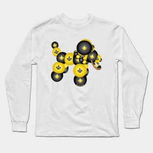 New Orleans Black and Gold Louisiana Dog Long Sleeve T-Shirt